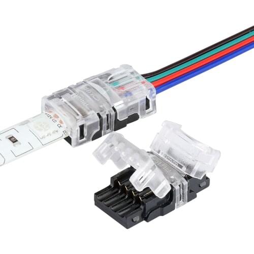 5pcs/lot 2pin 3pin 4pin 5pin Quick Connection cable clamp Use Terminals for led strip for Single RGB Color to Wire Connector