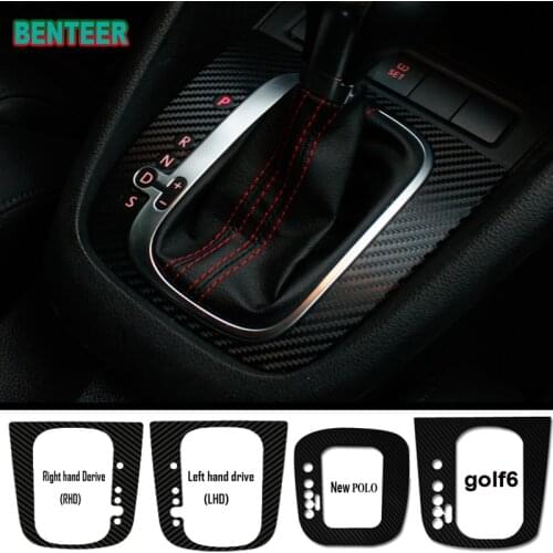 LHD RHD Carbon fiber Car gear shifter interior decoration sticker For volkswagen VW Golf 5 Golf6 R Scirocco Sagitar Passat polo