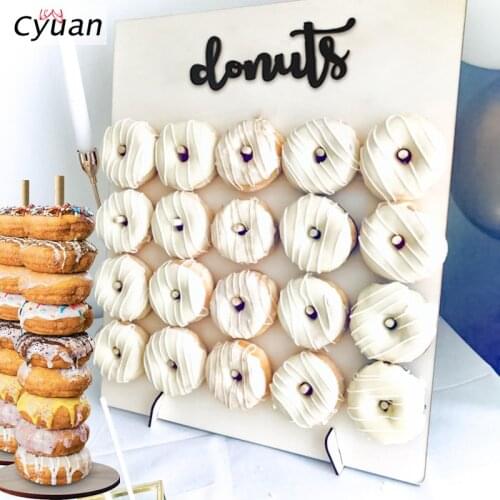 Cyuan Donut Wall Stand Donut Display Wedding Decoration Dount Party Doughnut Party Supplies Birthday Decor Baby shower Supplies