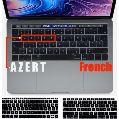 France Keyboard Cover case "AZERT" For Macbook air13pro15 A2159 A1708 A1932 A1990A1534A1466A1932 Laptop Keyboard protective film