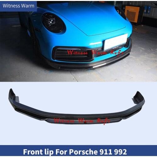Carbon fiber FRP Front Bumper Lip Spoiler Splitters for Porsche 911 992 Carrera 991 2019 2020 car body kit