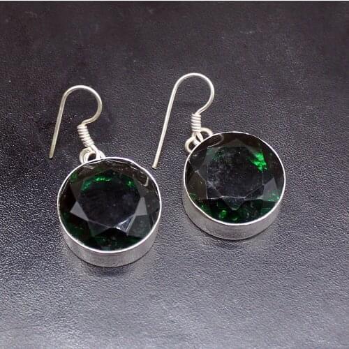 Gemstonefactory Big Promotion Unique 925 Silver Rare Green Topaz Sunny Women Ladies Gifts Dangle Drop Earrings 20212351