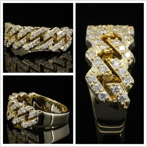 Huitan Classic Gold Color Wedding Rings for Women Link Twist Design Versatile Female Accessories Luxury Engagement Jewelry Gifts