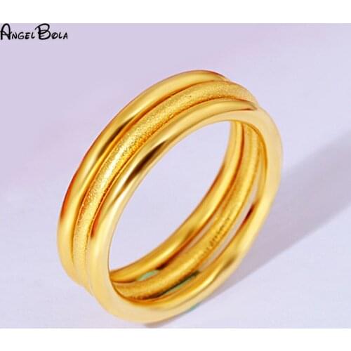 Classic Temperament Simple Ring Sansheng III Couple Ring Women Fashion Plain Ring Engagement Holiday Gift Jewelry Wholesale