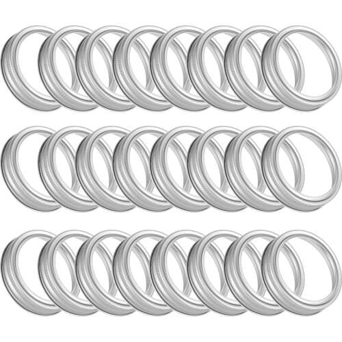 24pcs/kit 70mm Regular Mouth Mason Canning Bands Rings Metal Ring Silver Screw Band for Mason Can Jar Cap Cover Storage Bottle