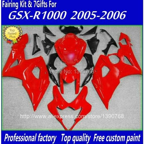 ABS fairing kit for SUZUKI injection mold K5 GSXR1000 2005 2006 black red fairings set GSXR 1000 05 06 RR91 +7 gifts
