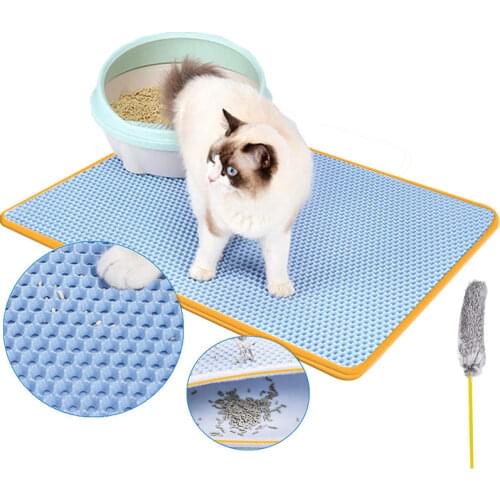 Color Waterproof Pet Cat Litter Mat EVA Double Layer Non-slip Cat Bed for Cats Pets Litter Trapping Pets Litter Mat House Clean