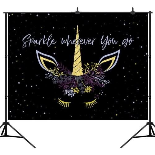 Lyavshi Photography backdrop Unicorn Party Star Decor Birthday baby shower Photo Background Custom Backdrop photo Studio