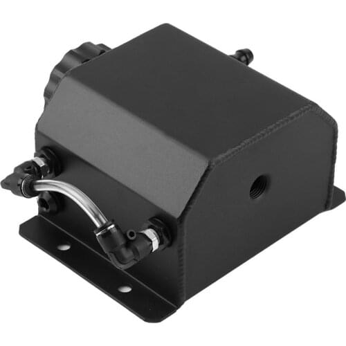 Car Modified 1L Alloy Aluminum Engine Oil Catch Can Breather Tank Bottle with Drain Plug Black Anti Corrosion Special tools