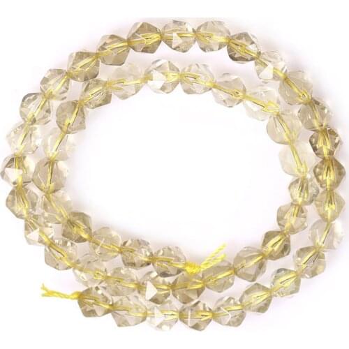 6-10mm Natural Faceted Light Yellow Citrines Beads For Jewelry Making Loose Beads 15'' DIY Beads Bracelets For Women