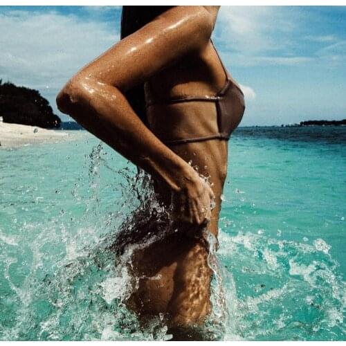 New White Brown Sexy Brazilian Bikini 2019 Female Swimsuit Women Swimwear Two-pieces Bikini set Bather Bathing Suit Swim V0102