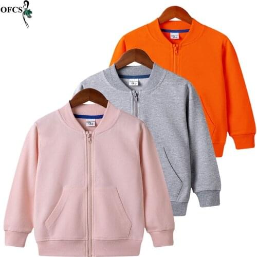 Selling 2-12 Year Old Girls Jacket Spring Childrens Solid Cotton Fleece Clothes Boys Coat Outerwear Kids Full Casual New Blazer