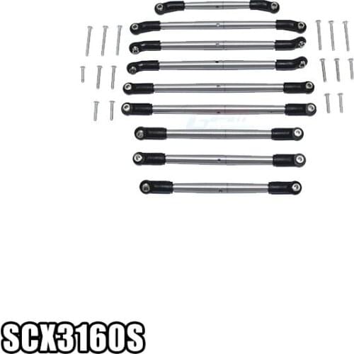 GPM STAINLESS STEEL ADJUSTABLE TIE RODS For AXIAL 1/10 4WD SCX10 III JEEP WRANGLER RUBICON JLU-AXI03007 RC Upgrade