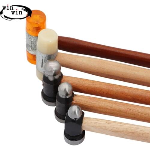 Round Head Rubber Hammer Practical Round Head Hammer With Wooden Handle Designer Texturing Jeweler Forming Hammer Silversmith