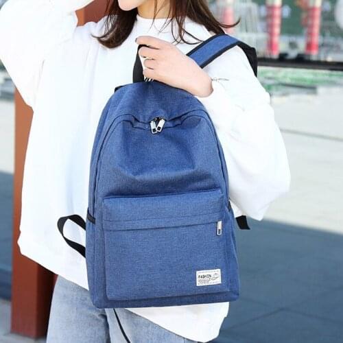 Women Men Nylon Solid Capacity Casual Travel Backpack Bag Female Feminina Girls College Student School Portable Functional Bag