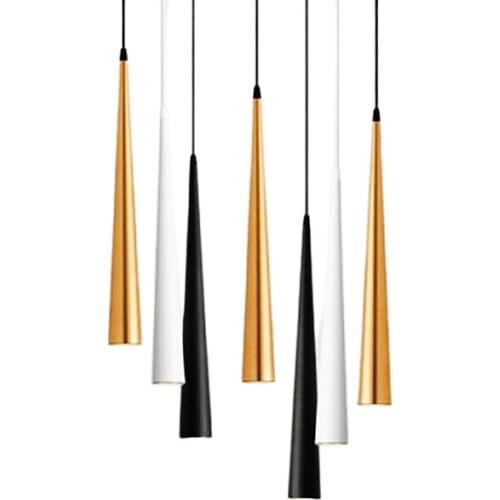 Dimmable COB Cone LED Modern pendant light Aluminum Metal home 7W 9W 12W 15W hang lamp living room bar cafe drop light fixture