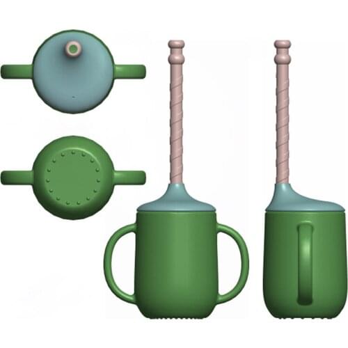 Silicone Baby Cup For Learning To Drink With Straw Toddler Water Bottle Drop-Proof Soft Cup Baby Feeding