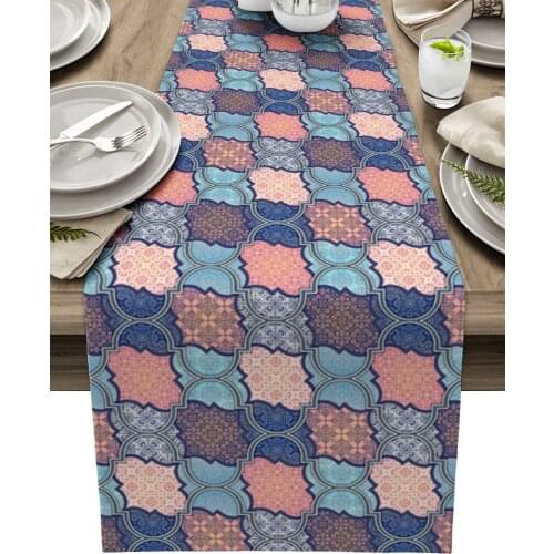 Retro Pattern Table Runner Luxury Wedding Decoration Table Cover Christmas Decoration Tablecloth