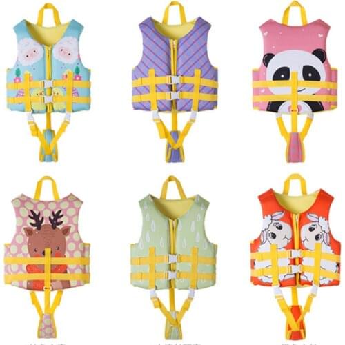 2021 new childrens life jackets boys and girls neoprene cartoon sunscreen floating jacket assisted swimming safety life vest