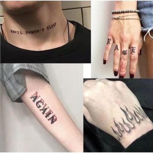 Tattoo on fingers Temporary Tattoo on Hand Sticker for Men Women Waterproof Durable Tattoo Cool Art Hand Back Finger Fake Tattoo