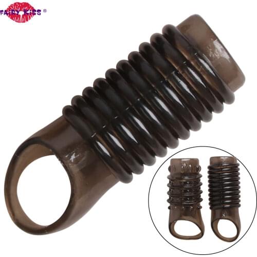 Penis Extender Sleeve Reusable Condoms Dick Sleeve Silicone Penis Ring Glans Cover Enlargement Cock Ring Sex Toys For Men