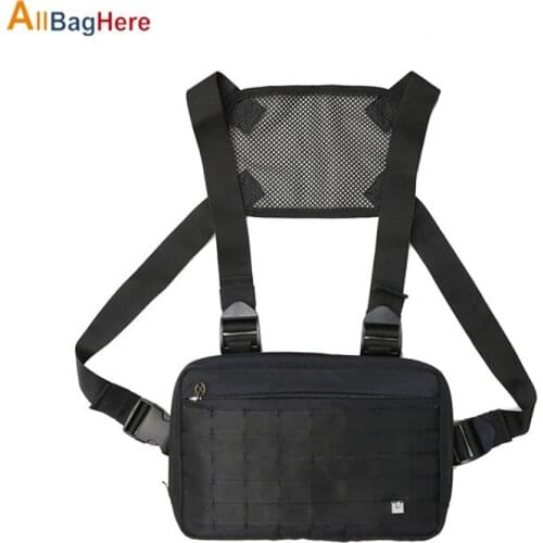 Outdoor Fashion Hip Hop Functional Chest Bags Men Women Nylon Waterproof Adjustable Tactical Vest Streetwear Molle Mini Backpack