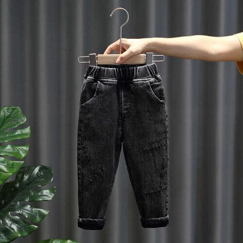 Spring and Autumn Boys' Jeans Childrens Trousers Kids Baby Pants Straight Leg Casual Pants