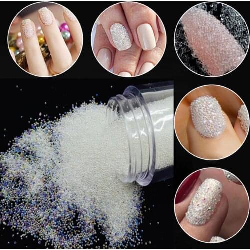 1 Box 10g Caviar Beads AB Transparent Colors Micro-beads Glass Balls 0.6-2mm DIY Nail Art Design Caviar Beads Miniature