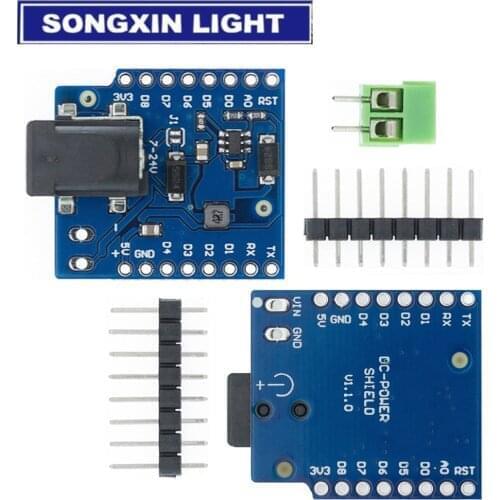 10PCS SX DC Power Shield V1.1.0 for WEMOS D1 Mini Development Board DC Power Supply Screen Module