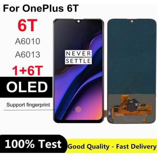 6.41" OLED For Oneplus 6T LCD Display+Touch Screen Digitizer Assembly for One plus 6T A6010 A6013 LCD screen