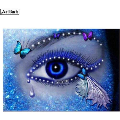New arrival diy 5d diamond painting blue eye landscape icon 3D full square diamond embroidery mosaic art home decor
