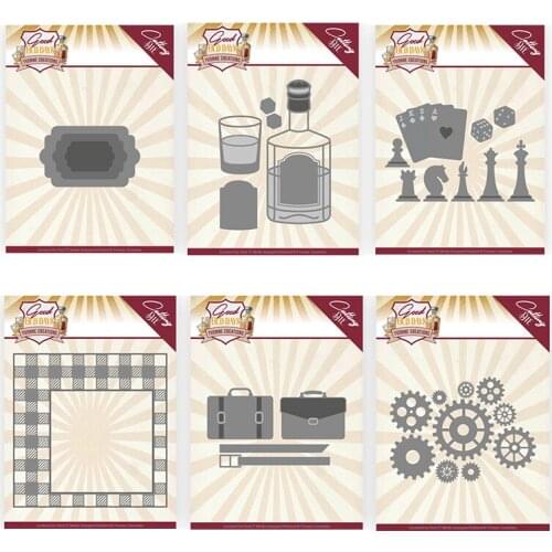 CH 2020 New Arrival Wine bottle and gear Stitched Metal Cutting Die DIY Scrapbooking Craft Embossing Making Stencil Temp