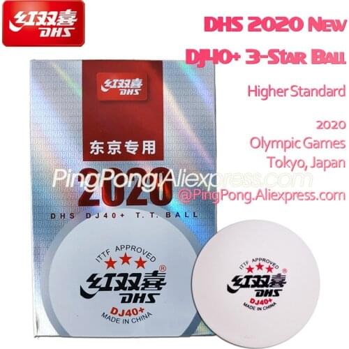 2020 New DHS DJ40+ 3-Star Table Tennis Ball Higher Standard for 2020 Tokyo Olympic Games Plastic ABS DHS 3 Star Ping Pong Balls