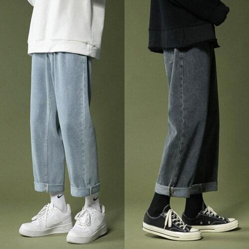 Jeans For Men Straight Loose Popular Logo Loose Pendant Wide-leg Casual Pants For Men Instagram Pants Trend For Fall