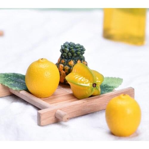 Simulation Fruit Micro Landscape Decoration Pen Accessories Watermelon Strawberry Mango Lemon Lychee Peach Cantaloupe Pineapple