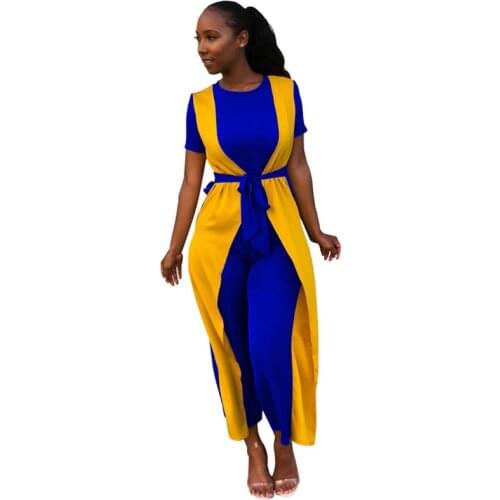 Short Sleeve Elegant Culotte Jumpsuit Women Summer Overall Pants Romper Office Lady Wear To Work Casual Jumpsuits with Sashes