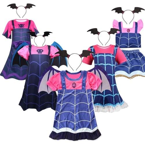 Little Girls Costume Halloween Carnival Outfits Cosplay Vampire Dress Children Birthday Party Clothing Christmas Fancy Disguise