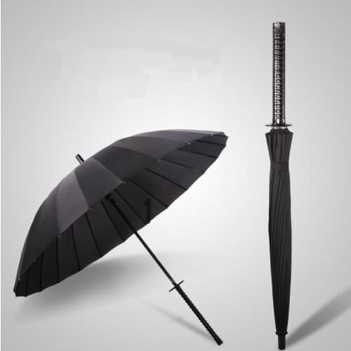Creative Man Long Handle Samurai Ninja Sword Umbrella Japanese Ninja-like Large Windproof Sun Rain Straight Umbrella Auto Open