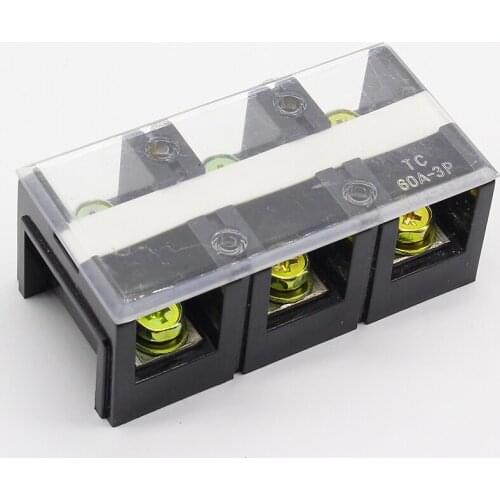 TC-603 high current terminal block 3P60A terminal block pure copper wiring row connecting row of posts