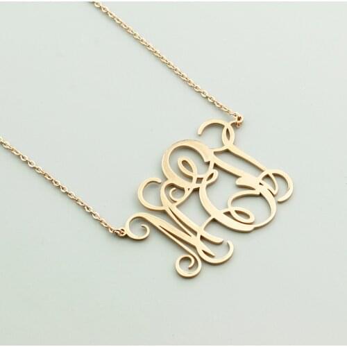 Fashion Personalized Custom Monogram Necklace Women Initial Pendant Chains Necklaces Birthday Gifts Valentines Day Jewelry Kids