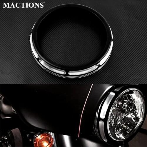 Motorcycle 7" Burst Headlamp Headlight Trim Ring For Harley Touring Street Glide Road King Electra Tri Glide FLHR FLHX FLTXR