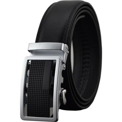Genuine Leather Mens Casual Belt with Automatic Buckle 2019 Fashion Designer Black Brown Belts for Men Long Luxury Male Belt