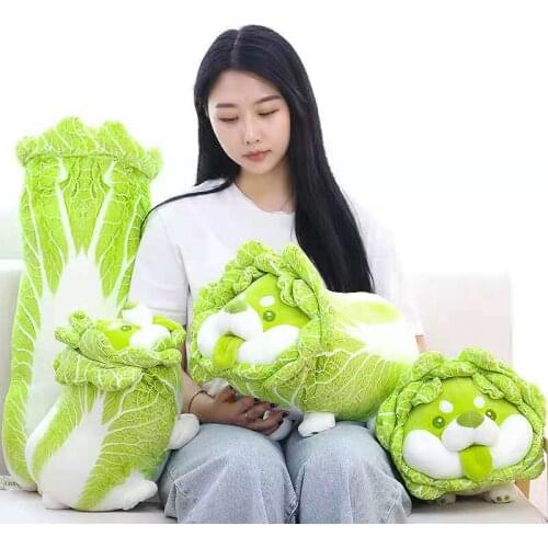 Vegetable Cabbage Dog Doll Soft Pillow Birthday Gift Girl Bed Doll Sleeping Doll Stuffed Animal For Home Decor Birthday Gifts