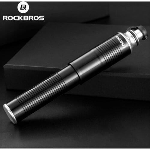 ROCKBROS Bike Bicycle Pump Mini Portable 110 PSI Pressure Aluminum Alloy For MTB Air Pump Cycling Tire Inflator Bike Accessories