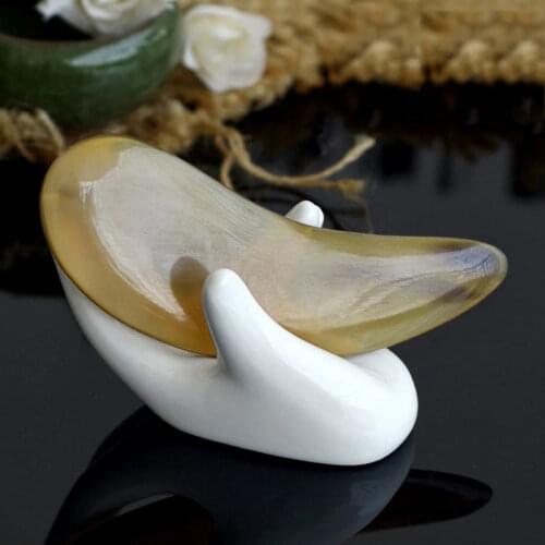 Natural Yak Black Buffalo Horn Gua Sha Scraper Face Back Neck Massager Professional Body Care Tendon Facial Massager Beauty Tool