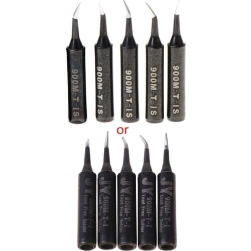 New 5 Pcs 900M-T-1C Copper Replacement Bevel Style Soldering Iron Solder Tip Lead-free For Hakko 936 6 Pattern