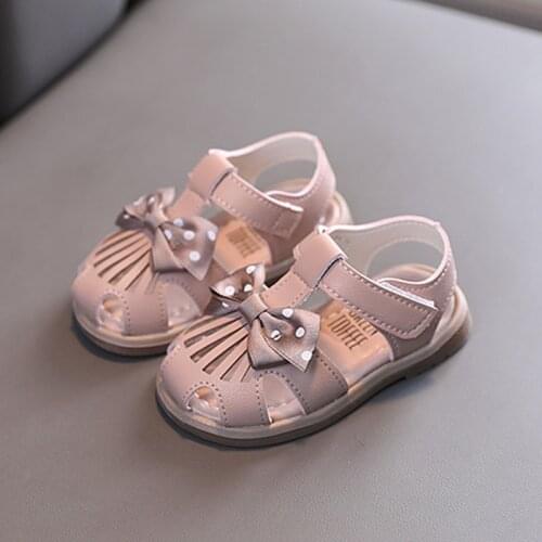 Children Sandals Shoes Girls Bow-Knot Hook & Loop Summer Princess Kid Party Fashion Beach Flat Toddler Baby