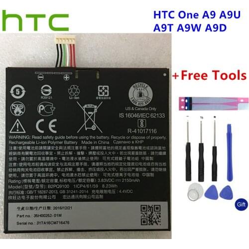 New HTC Original 2150mAh B2PQ9100 Lithium-ion Battery for HTC One A9 Battery A9U A9T A9W A9D Batteries+Gift Tools +Stickers