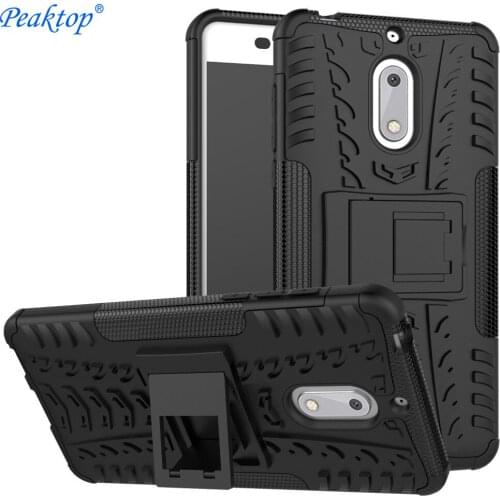 Peaktop For Nokia 6 Case Luxury Hybrid Silicone +TPU Robot Armor Shockproof Rugged Rubber Slim Hard Phone cover for Nokia 6