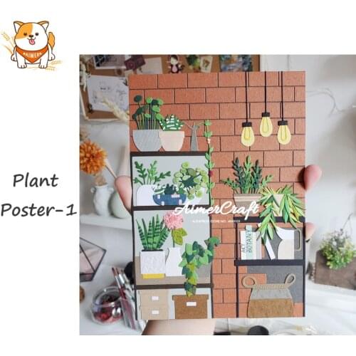 Plant Poster-1 Metal Cutting Dies Mold Knife Scrapbooking Stencil DIY Embossing Craft Die Cuts Card Making New Dies For 2020